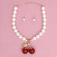 Pendant Bold Cheeky Glitter Cherry Pearl Necklace