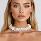 Endless 8mm White Glass Pearl Necklace for Women