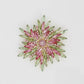 Brooch Pink Green Flower Gold Pin