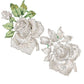 Serene Elegance: XL Silver Aurora Rose Brooch