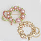 AKA Pink Pearl Wreath and Rhinestone Ribbon Brooch