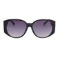 Ferragamo Style Black Rounded Wide Arm Sunglasses