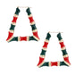 Red and Green Trapozoid Bamboo Hoops
