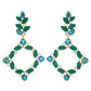 Green Diamond Drop Earrings
