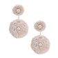 Cream Embroidered Bead Earrings