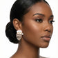 Fringe Merry Pink Santa Pearl Bead Gold Earrings