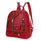 Moto Backpack Red Zipper Medium Bag for Women