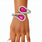 Cuff Brilliant Fuchsia Teardrop Crystal Bracelet
