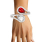 DST Red and Clear Teardrop Crystal Cuff Bracelet