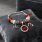 DST Snake Chain Triple Charm Luxe Bead Bracelet