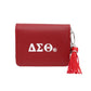 DST Sorority Red Tassel Keychain Zipper Wallet