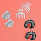 Silver 3 Pcs Black Girl Afro Studs