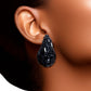 Studs Black Embellished Small Teardrop Earrings