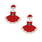 Dangle Santa Baby Red Sweetheart Dress Earrings
