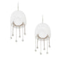 Fish Hook White Cowgirl Hat Fringe Earrings