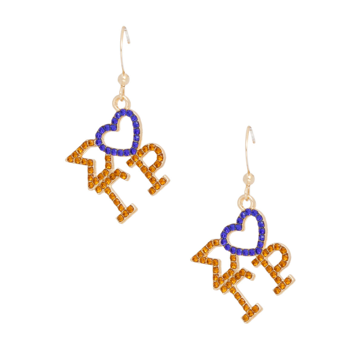 SGRHO Greek Heartfelt Pride Bling Fish Hooks