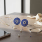 Clip On Blue Glass Teardrop Radiant Round Earrings