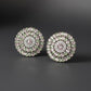 Clip On Pink Green Glass Teardrop Round Earrings