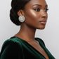 Clip On Pink Green Glass Teardrop Round Earrings