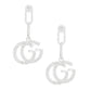 Drop Silver Pave Link GG Earrings for Women
