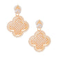 Gold Pave Clover Earrings