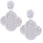 Silver Pave Clover Earrings
