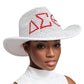 DST Sorority Silver Red Rhinestone Fedora Hat