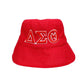 DST Sorority Red Mesh Embroidered Bucket Hat