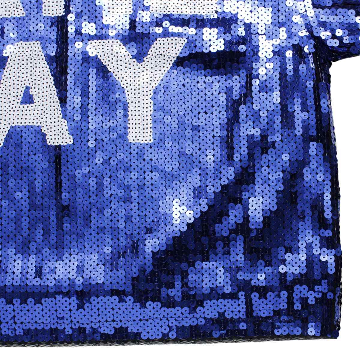 Jersey ZPB Blue White Sequin GAME DAY Crop Top