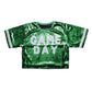 Jersey AKA Green White Sequin GAME DAY Crop Top