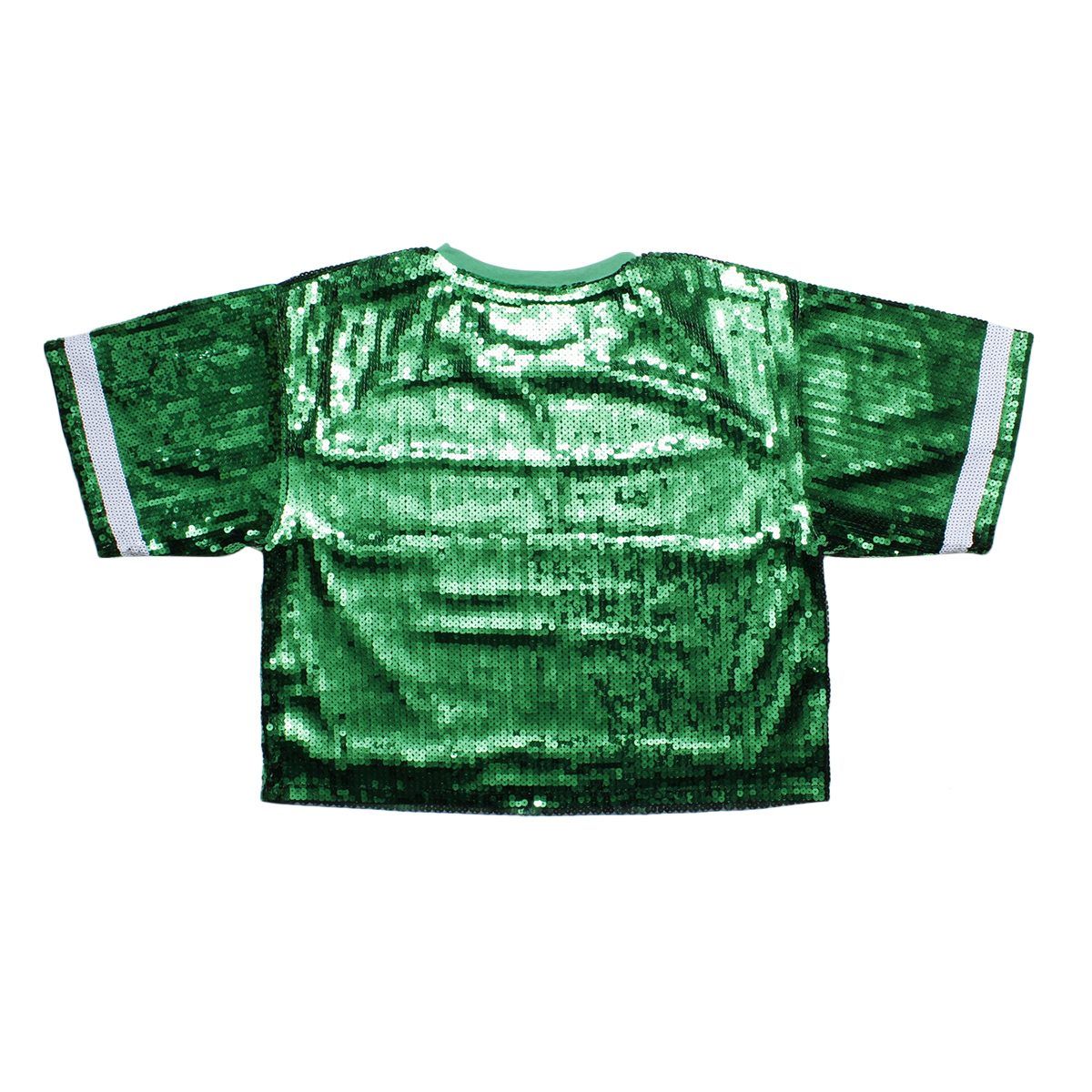 Jersey AKA Green White Sequin GAME DAY Crop Top