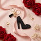 Keychain Black High Heel Sparkle Purse Charm