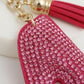 Keychain Fuchsia High Heel Sparkle Purse Charm