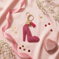 Keychain Fuchsia High Heel Sparkle Purse Charm