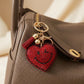 Keychain Red Puffy Smile Heart Sparkle Purse Charm
