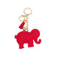Keychain Glam Pink Rhinestone Elephant Charm Clip