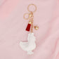 Keychain Farmhouse Chic White Rooster Bag Charm