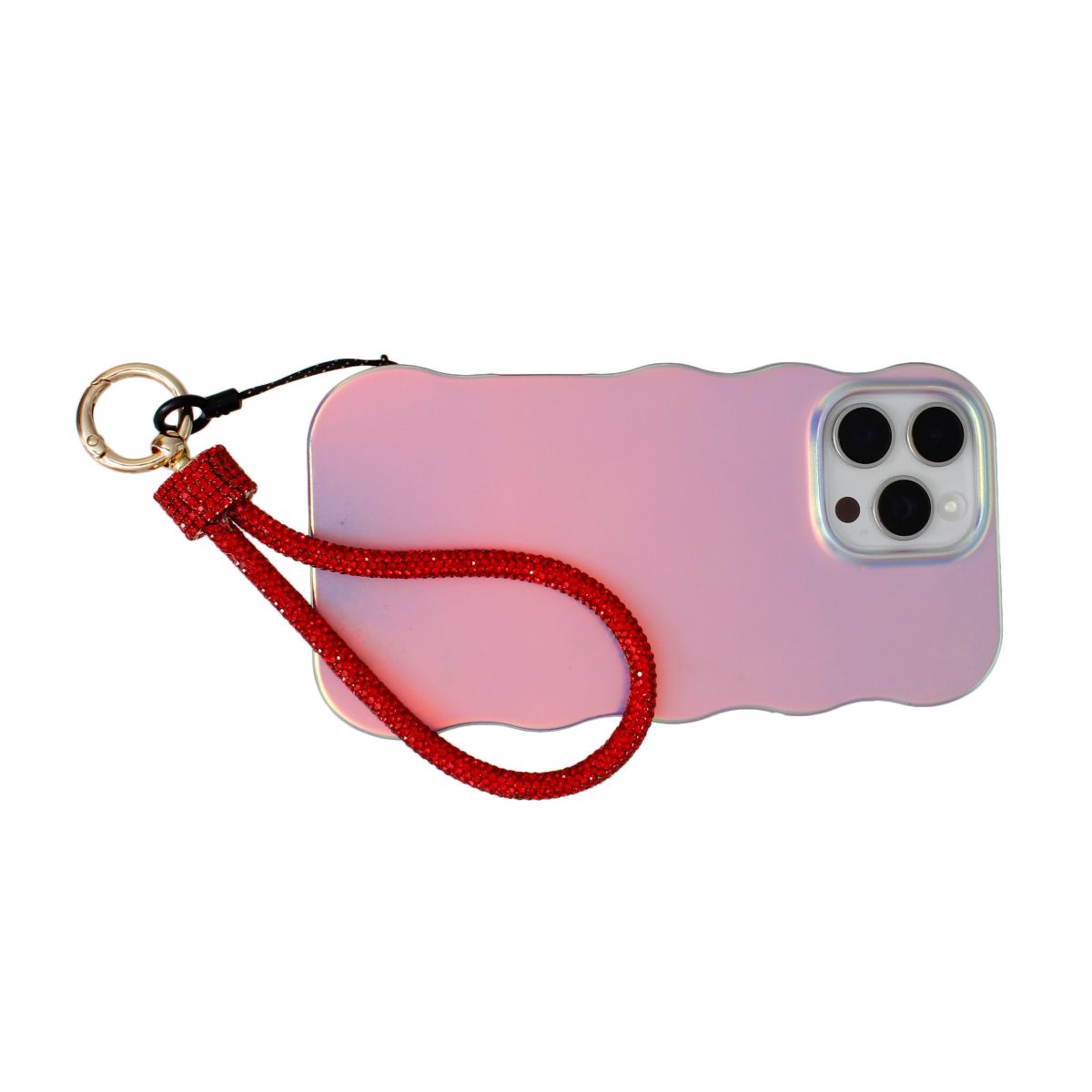 Rhinestone Phone Wrist Strap Red Bling Accessory