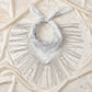 Necklace White Bandana Bling Fringe Scarf