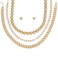 Necklace 3 Pcs Gold Ball and Chain Layered Set