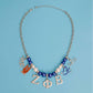 Blue White Pearl Zeta Necklace
