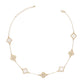 Necklace Gold White Clover Station Pendant Women