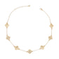 Necklace Gold Pave Clover Station Pendant Women