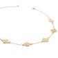 Necklace Gold Pave Clover Station Pendant Women