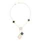 Charm Drop Multi Quatrefoil Clover Gold Necklace