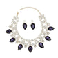 Formal Brilliant Purple Teardrop Crystal Necklace