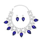Formal Brilliant Blue Teardrop Crystal Necklace