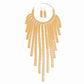 Necklace Gold Chain Long Drop Fringe Bib Set Women