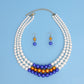 SGRHO Pearl White Gold Blue Center 3 Strand Set