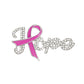 Brooch Silver Pink Ribbon Hope Pin for Women